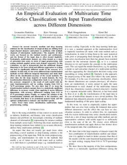 An Empirical Evaluation of Multivariate Time Series Classification with
  Input Transformation across Different Dimensions