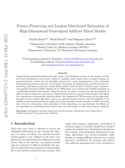 Privacy-Preserving and Lossless Distributed Estimation of
  High-Dimensional Generalized Additive Mixed Models