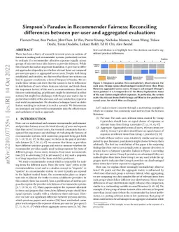 Simpson's Paradox in Recommender Fairness: Reconciling differences
  between per-user and aggregated evaluations