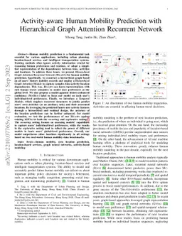Activity-aware Human Mobility Prediction with Hierarchical Graph Attention Recurrent Network
