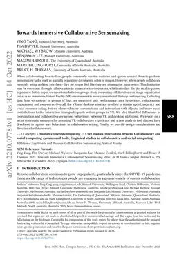 Towards Immersive Collaborative Sensemaking