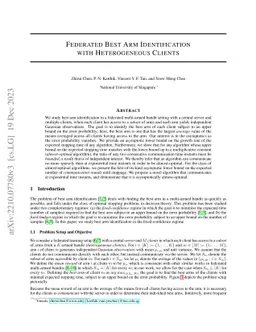 Federated Best Arm Identification with Heterogeneous Clients