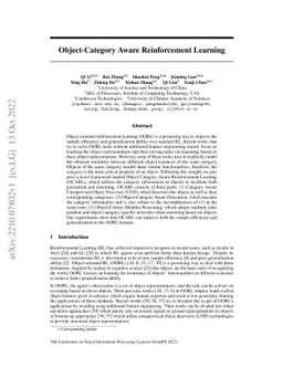 Object-Category Aware Reinforcement Learning