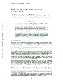 Contrastive Audio-Visual Masked Autoencoder