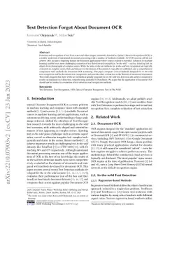 Text Detection Forgot About Document OCR