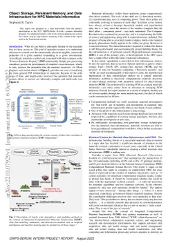 Object Storage, Persistent Memory, and Data Infrastructure for HPC
  Materials Informatics