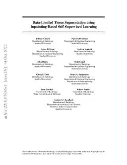 Data-Limited Tissue Segmentation using Inpainting-Based Self-Supervised
  Learning