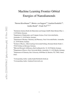 Machine learning frontier orbital energies of nanodiamonds