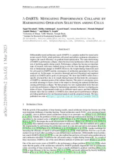 $Λ$-DARTS: Mitigating Performance Collapse by Harmonizing
  Operation Selection among Cells