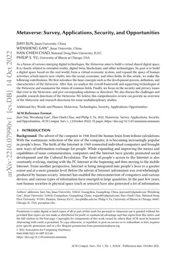 Metaverse: Survey, Applications, Security, and Opportunities