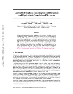 Learnable Polyphase Sampling for Shift Invariant and Equivariant
  Convolutional Networks