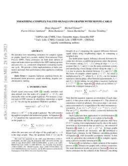 Smoothing complex-valued signals on Graphs with Monte-Carlo