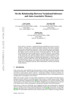 On the Relationship Between Variational Inference and Auto-Associative
  Memory