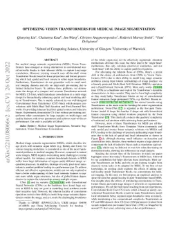 Optimizing Vision Transformers for Medical Image Segmentation