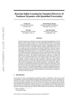 Bayesian Spline Learning for Equation Discovery of Nonlinear Dynamics
  with Quantified Uncertainty