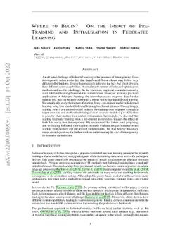 Where to Begin? On the Impact of Pre-Training and Initialization in
  Federated Learning