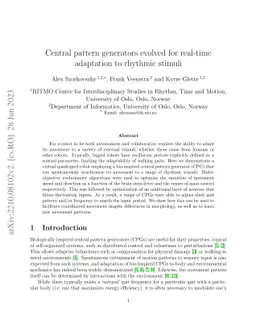 Central pattern generators evolved for real-time adaptation to rhythmic
  stimuli