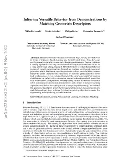 Inferring Versatile Behavior from Demonstrations by Matching Geometric
  Descriptors