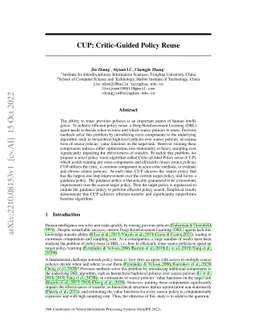 CUP: Critic-Guided Policy Reuse