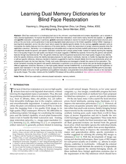Learning Dual Memory Dictionaries for Blind Face Restoration
