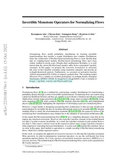 Invertible Monotone Operators for Normalizing Flows