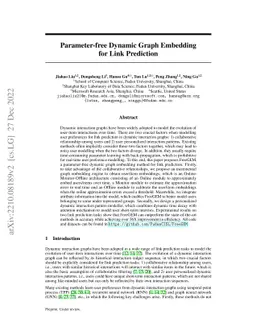 Parameter-free Dynamic Graph Embedding for Link Prediction