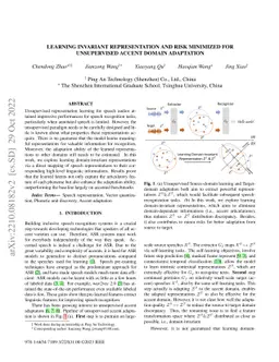 Learning Invariant Representation and Risk Minimized for Unsupervised
  Accent Domain Adaptation