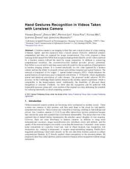 Hand Gestures Recognition in Videos Taken with Lensless Camera