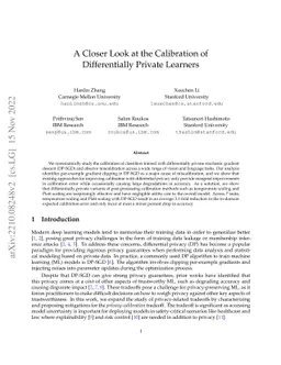 A Closer Look at the Calibration of Differentially Private Learners