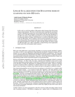 Linear Scalarization for Byzantine-robust learning on non-IID data