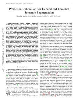 Prediction Calibration for Generalized Few-shot Semantic Segmentation
