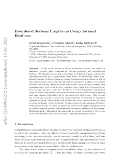 Disordered Systems Insights on Computational Hardness