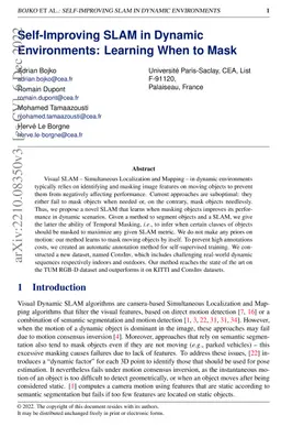 Self-Improving SLAM in Dynamic Environments: Learning When to Mask