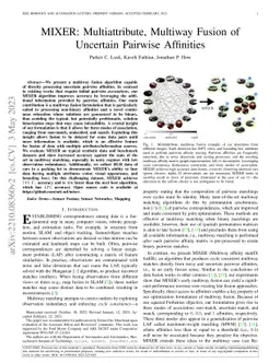 MIXER: Multiattribute, Multiway Fusion of Uncertain Pairwise Affinities