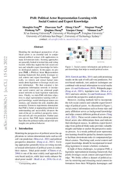 PAR: Political Actor Representation Learning with Social Context and
  Expert Knowledge