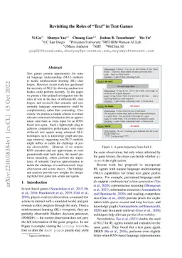 Revisiting the Roles of "Text" in Text Games