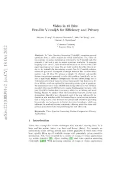 Video in 10 Bits: Few-Bit VideoQA for Efficiency and Privacy