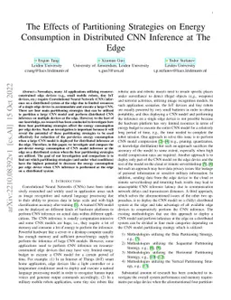 The Effects of Partitioning Strategies on Energy Consumption in
  Distributed CNN Inference at The Edge