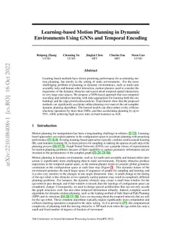 Learning-based Motion Planning in Dynamic Environments Using GNNs and
  Temporal Encoding