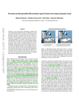 Towards an Interpretable Hierarchical Agent Framework using Semantic
  Goals