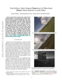 TransVisDrone: Spatio-Temporal Transformer for Vision-based
  Drone-to-Drone Detection in Aerial Videos