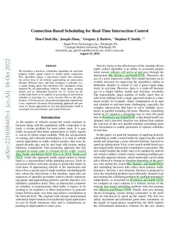 Connection-Based Scheduling for Real-Time Intersection Control