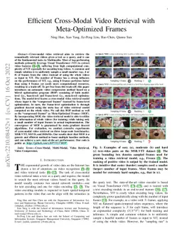 Efficient Cross-Modal Video Retrieval with Meta-Optimized Frames