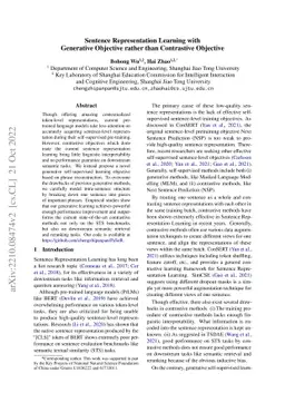Sentence Representation Learning with Generative Objective rather than
  Contrastive Objective