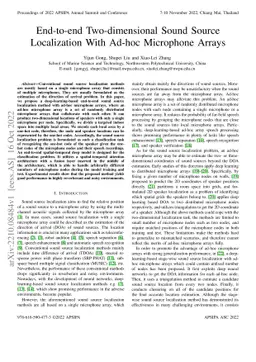 End-to-end Two-dimensional Sound Source Localization With Ad-hoc
  Microphone Arrays