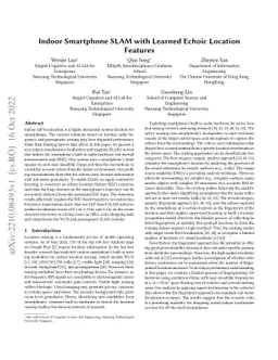 Indoor Smartphone SLAM with Learned Echoic Location Features
