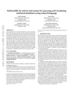 AskYourDB: An end-to-end system for querying and visualizing relational
  databases using natural language