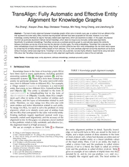 TransAlign: Fully Automatic and Effective Entity Alignment for Knowledge
  Graphs
