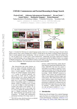 COFAR: Commonsense and Factual Reasoning in Image Search