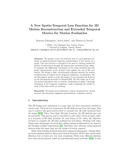 A New Spatio-Temporal Loss Function for 3D Motion Reconstruction and
  Extended Temporal Metrics for Motion Evaluation